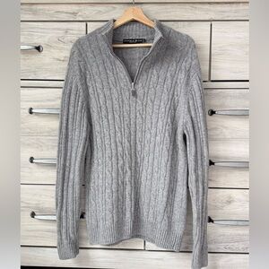 Daniele Blasi Cable Knit Quarter Zip Sweater XL | Wool Blend | Made in Italy 🇮🇹